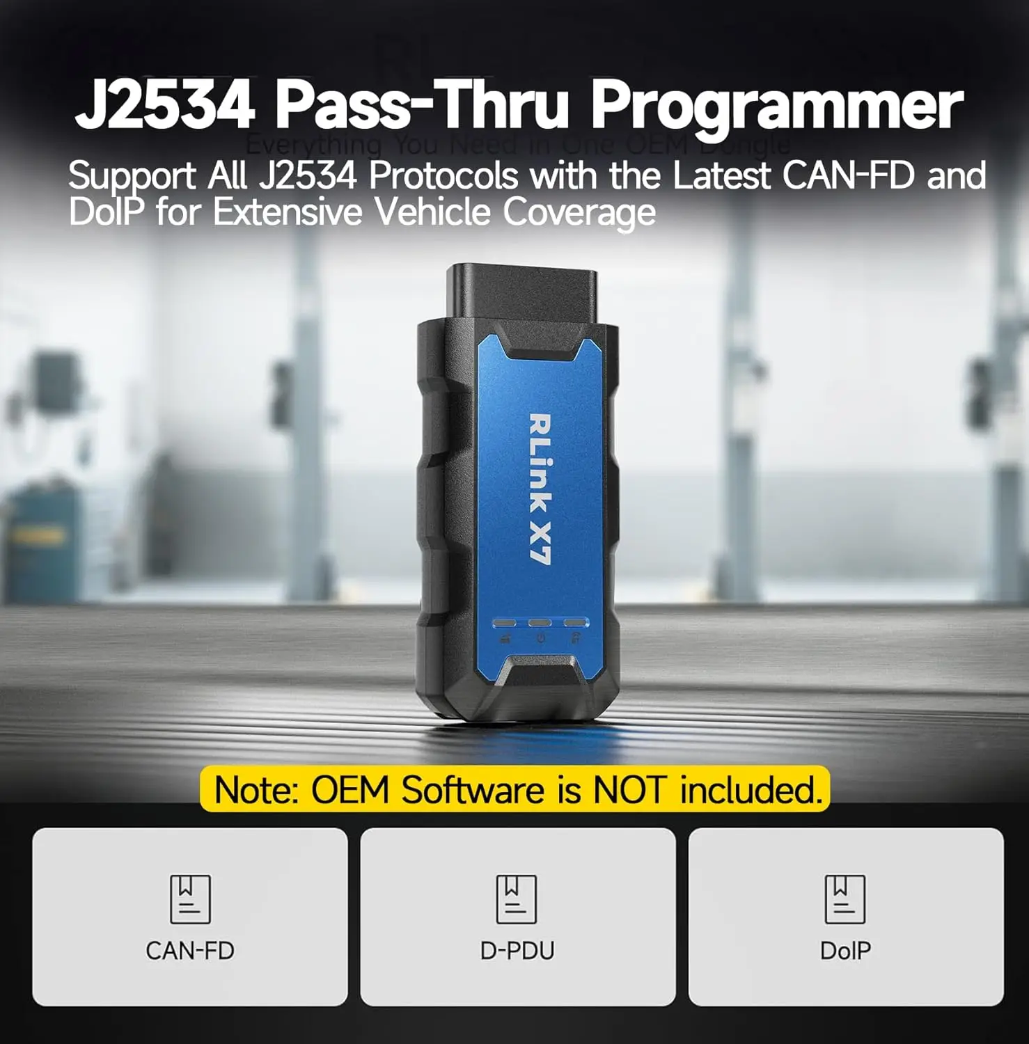 TOPDON RLink X7: J2534 VCI Pass-Thru Diagnostic Tool, Support CAN-FD/DoIP/D-PDU, OEM Functions for 8 Brands view 2