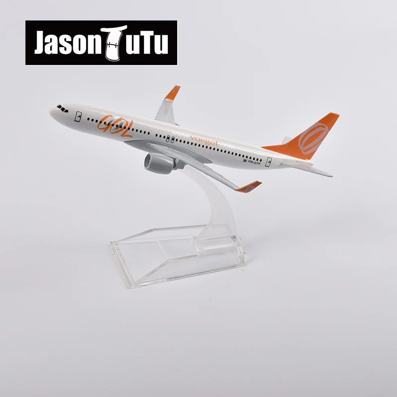 JASON TUTU 1/400 Scale Diecast Metal Brazilian Airlines GOL Boeing 737 Aircraft Model 16CM Miniature Authentic Collectible Gift