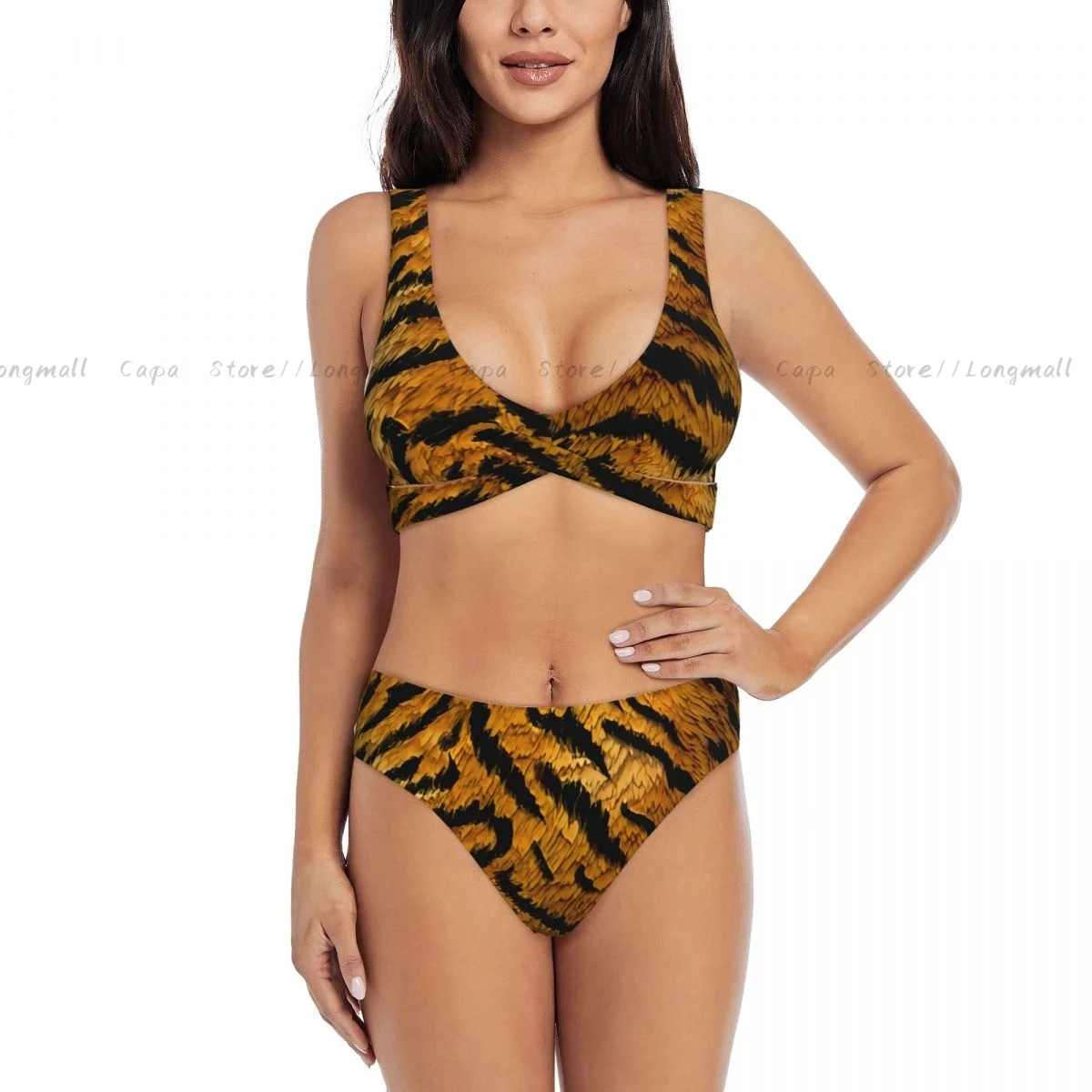 Sexy Bikini Women Swimwear Tiger Texture Female Swimsuit Swimming Bathing Swim Suit Summer Beachwear