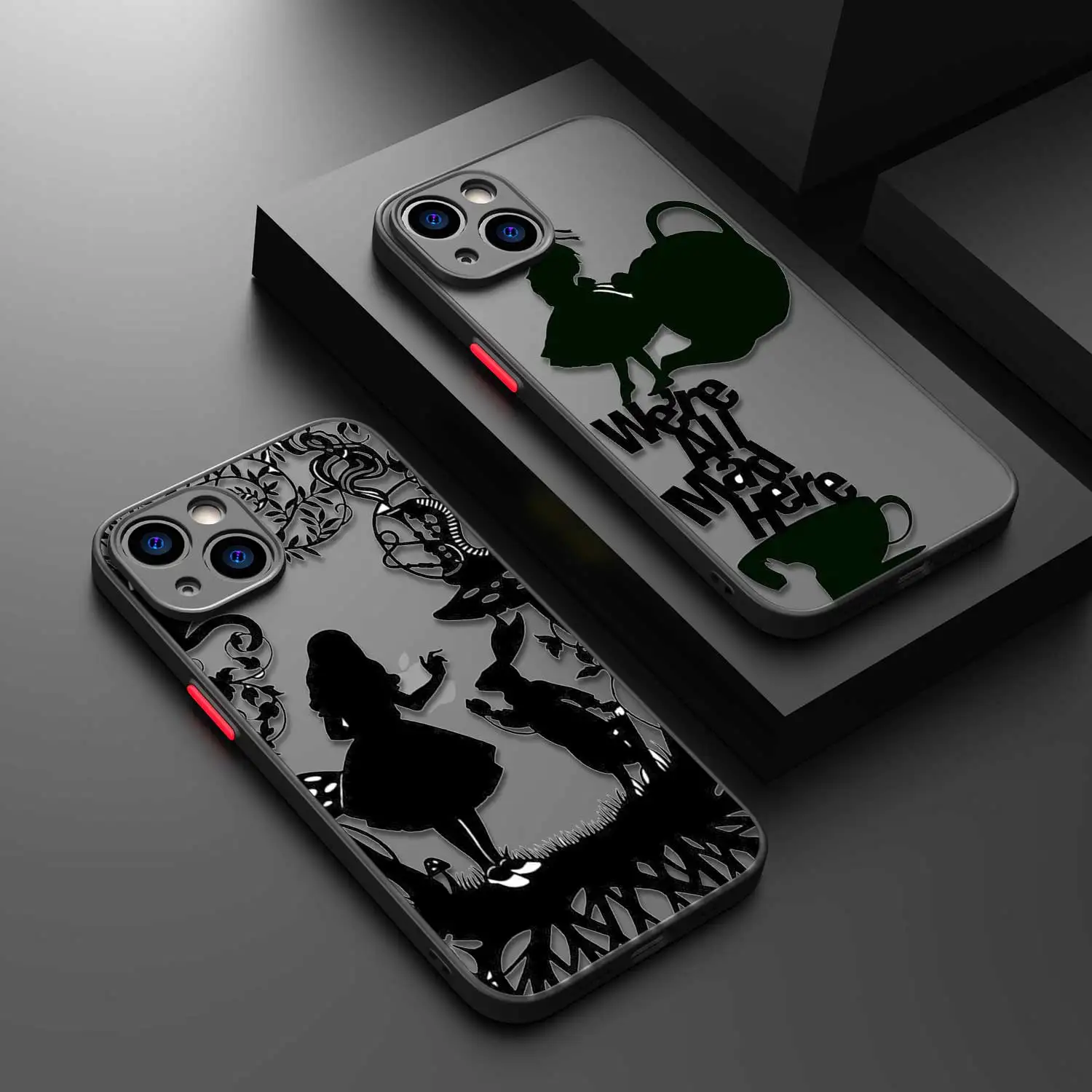 Matte Phone Case for iPhone 15 11 14 Pro Max 13 12 MINI XR X XS 8 7 6 6S Plus Disney Alice in Wonderland Cute