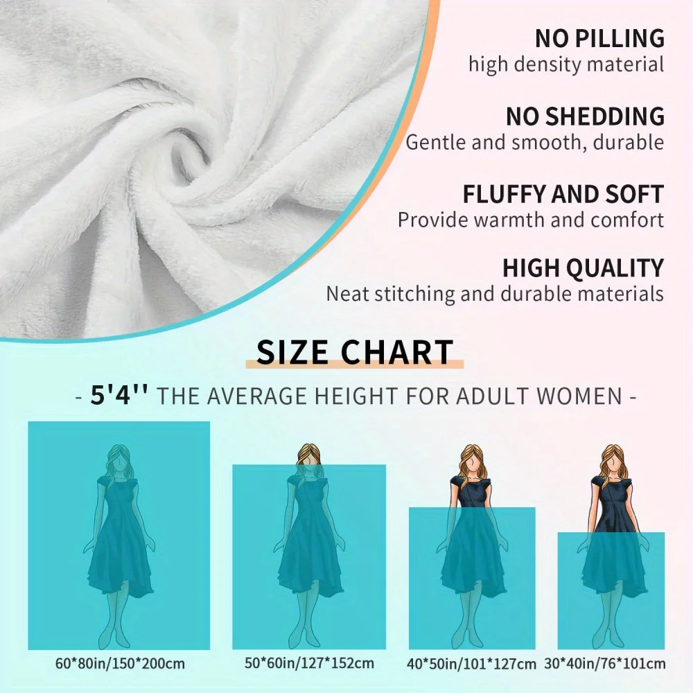 1 بطانية من الفلانيل مخصصة للصور، هدية عيد ميلاد ناعمة ومريحة، ثقيلة الوزن 280 جرامًا للمتر المربع، بطانية غطاء أريكة للفصول الأربعة