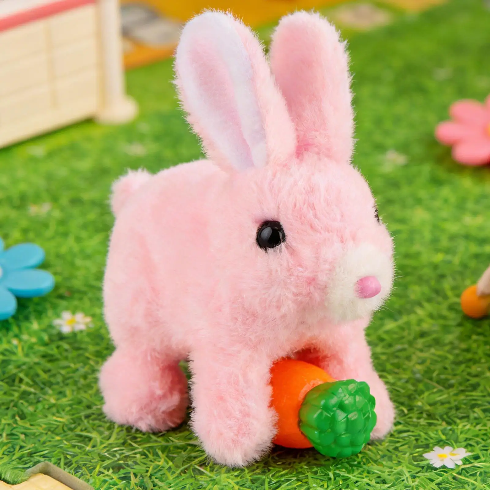 Giocattoli Interattivi a Forma di Coniglio Camminante, Animale Domestico Robotico Educativo con Bocca che si Muove, per Bambini e Bambine