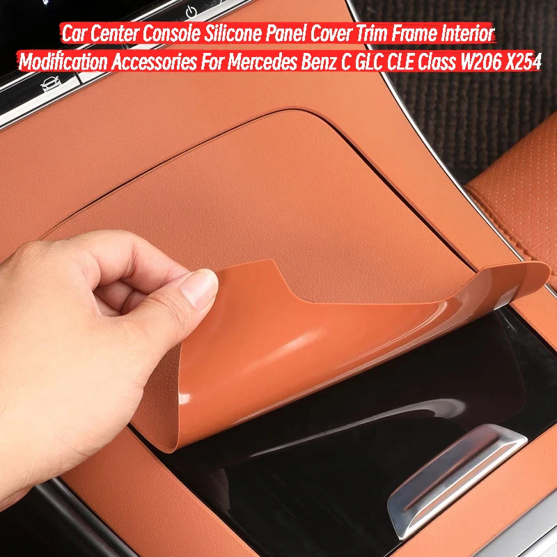 

Car Center Console Silicone Panel Cover Trim Frame Interior Modification Accessories For Mercedes Benz C GLC CLE Class W206 X254