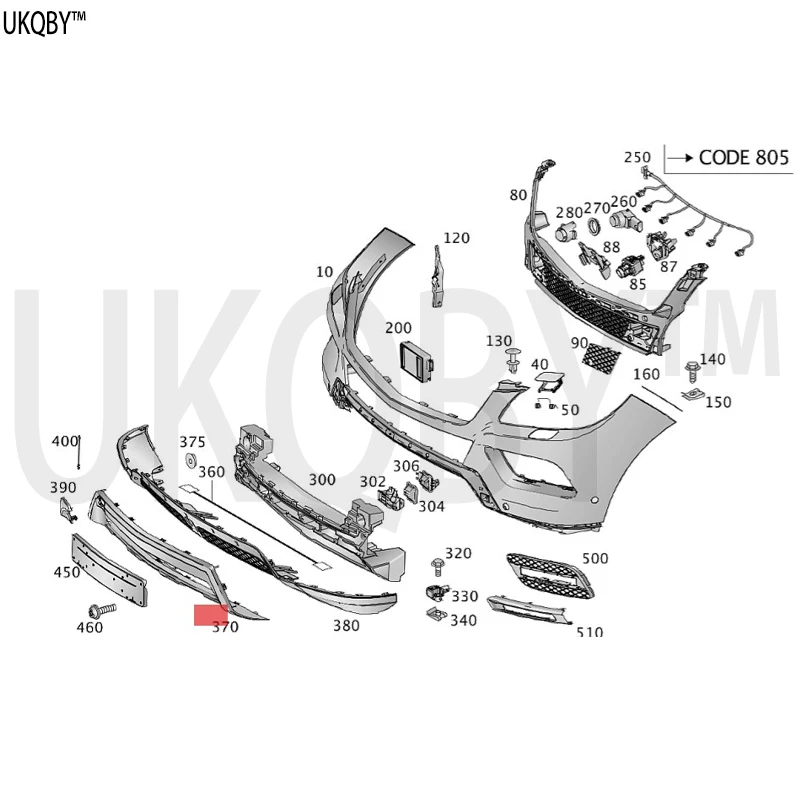 Me rc ed es Be nz A166858625 تقليم أمامي، سفلي #2