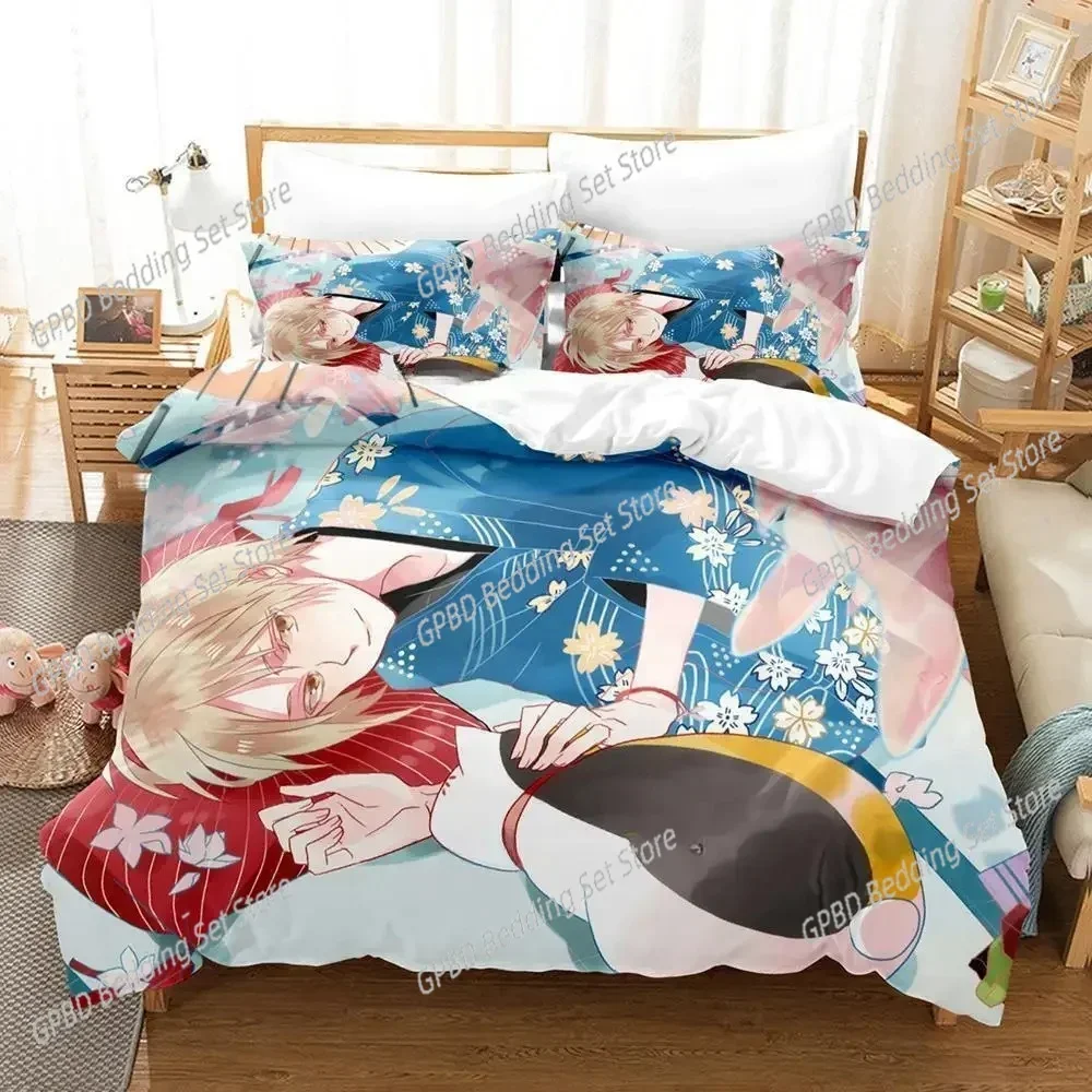 New Natsume's Book of Friends Comfortable Duvet Quilt Cover Pillowcase Bedding Set Children Bedroom Decoration Home Textile