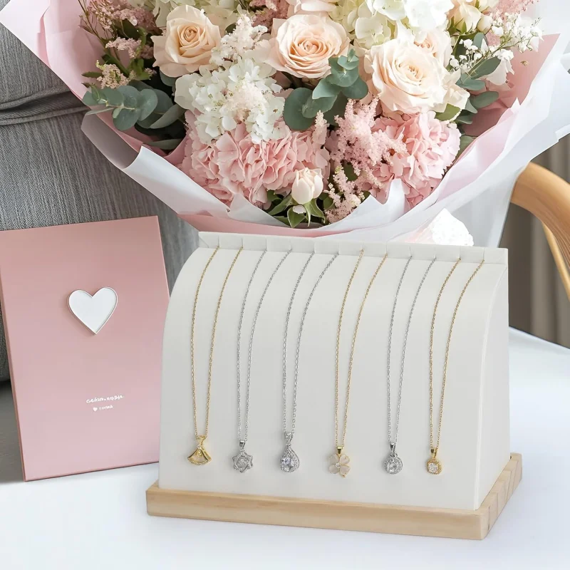 

Подставка для ожерелья для женщин, подставка для ювелирных изделий на деревянной основе, подставка для ожерелья, подвески, браслета, цепочки, ожерелья