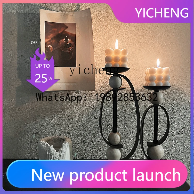 

X2 Винтажный кожаный деревянный подсвечник для дома, художественный орнамент, украшение для кафе, стиль середины века