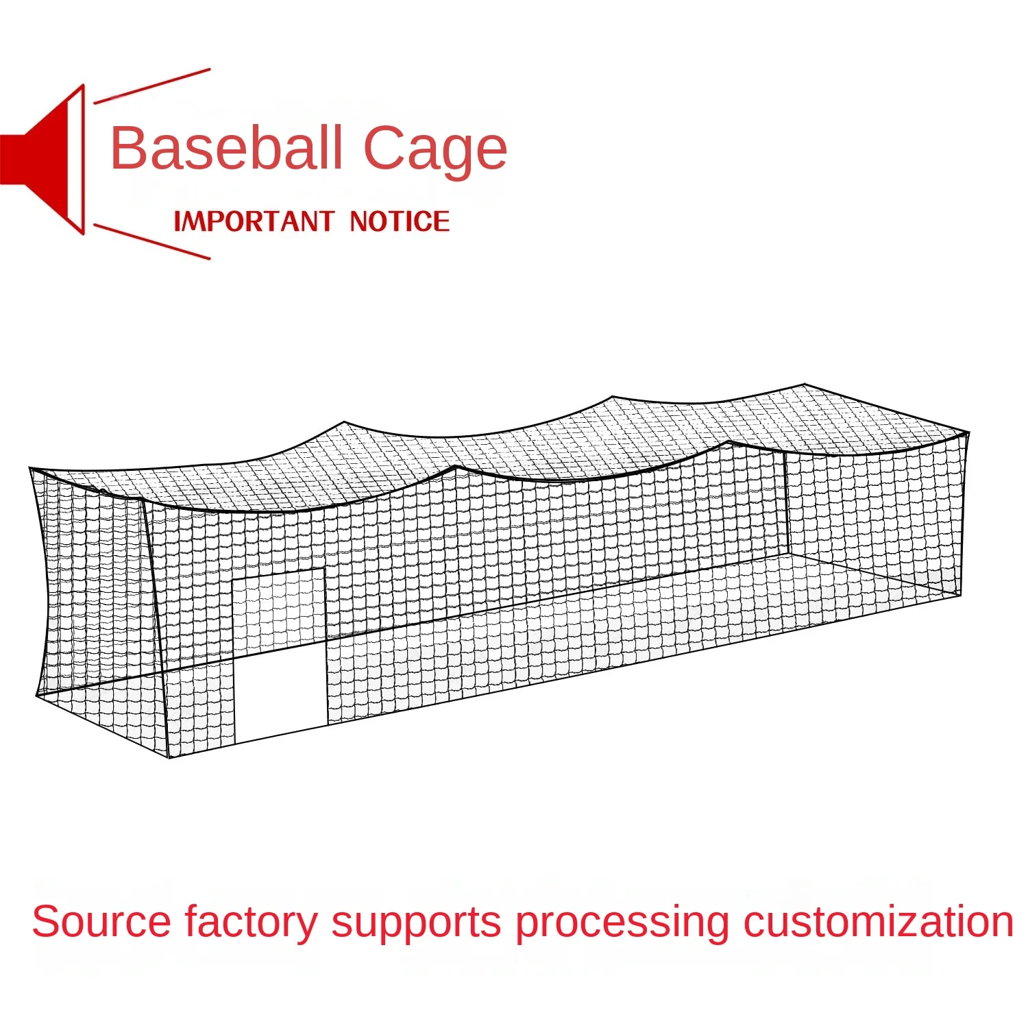 10x10 35FT HDPE Training Baseball Net, Strike and Protection, Sports Cage Net for Practice
