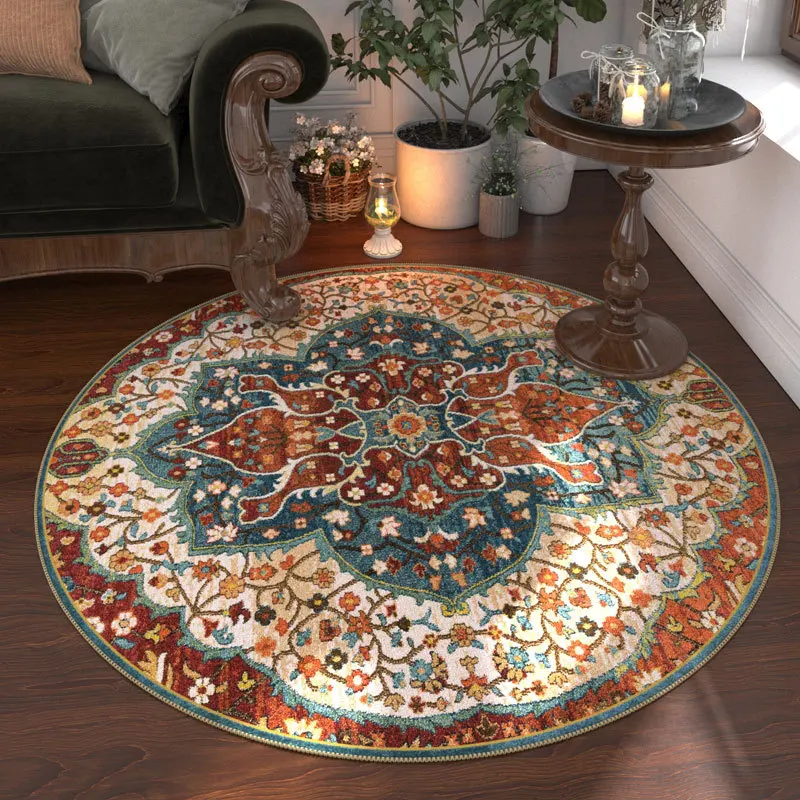 Bohemia Round carpet for living room polyester printed sofa and coffee table blanket bedroom bedside blanket computer chair mat