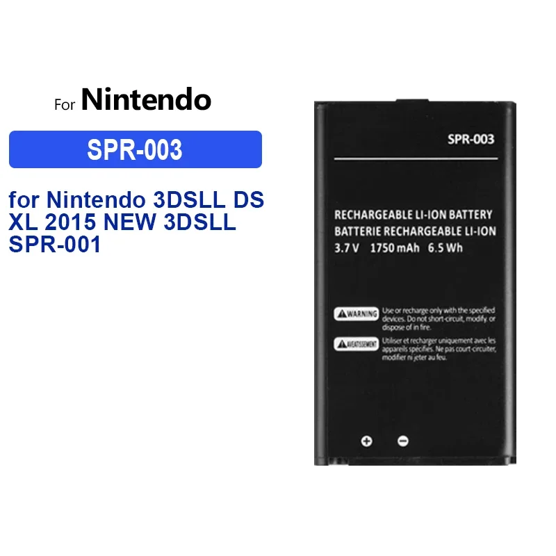 1750mAh SPR-003 Portable Battery for Nintendo 3DSLL, DS XL 2015, NEW 3DSLL, SPR-001 SPR-A-BPAA-CO Big Power Bateria