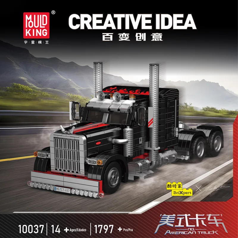 

Mould King 1797PCS Creative American Truck Building Blocks Model Kit Assembly Educational Toy Vehicle for Boys Birthday Gift