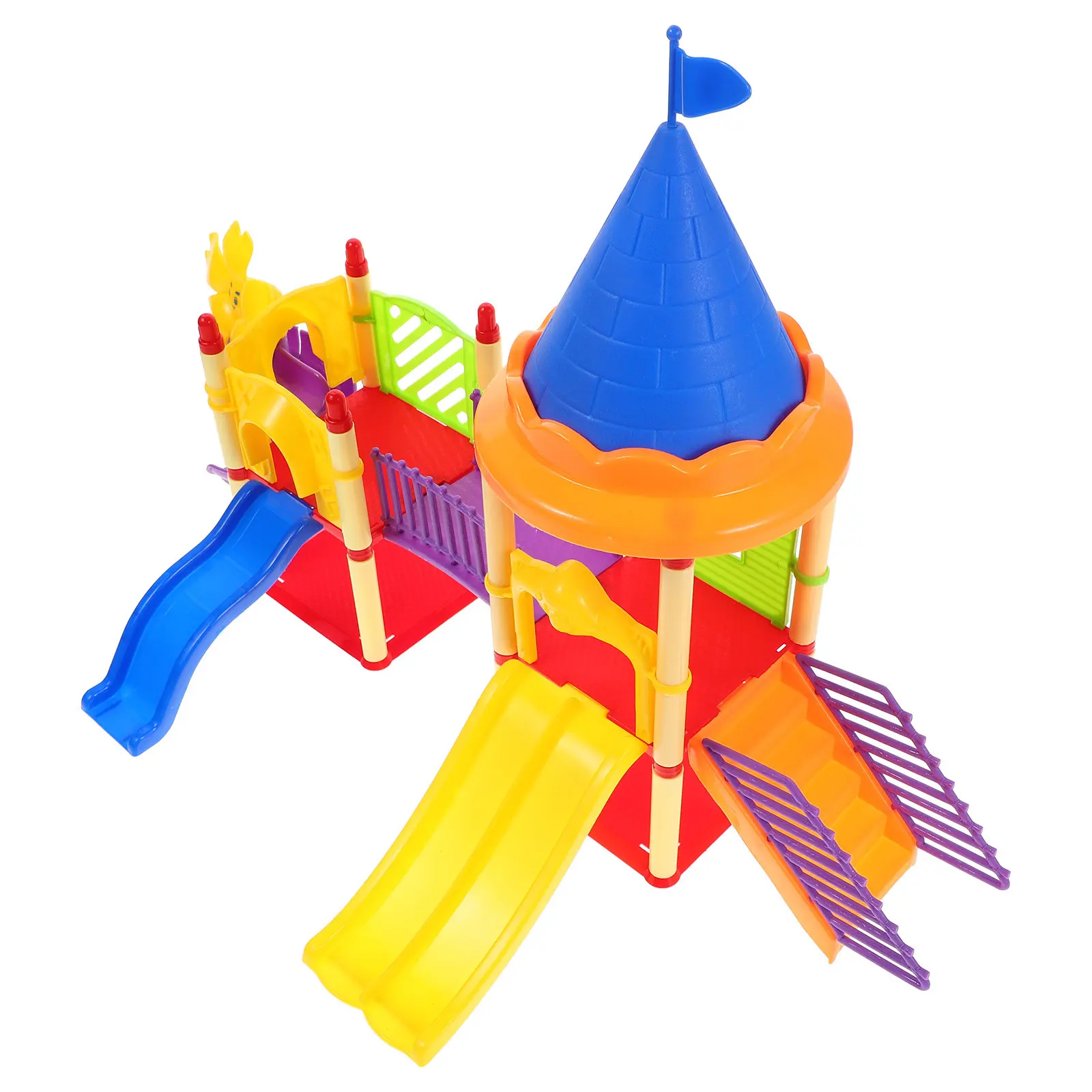 1Set Kids Playground Small Slide Mini House Accessory Realistic Scenery Layout DIY Miniature Playground Ornament