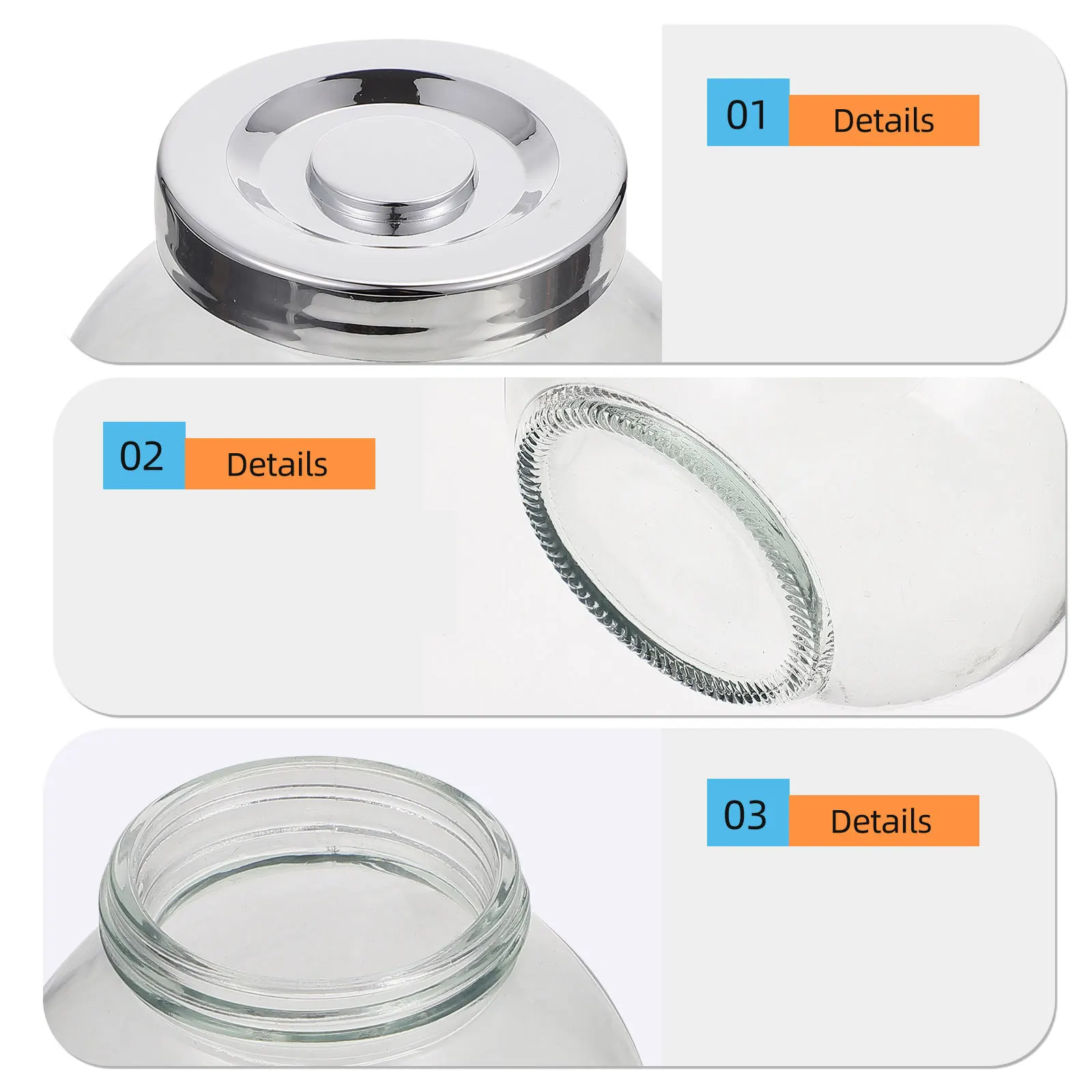 

2 Pcs Food Jars Clear Small Storage with Lids Pantry Organization Cereal Container Containers Bottle
