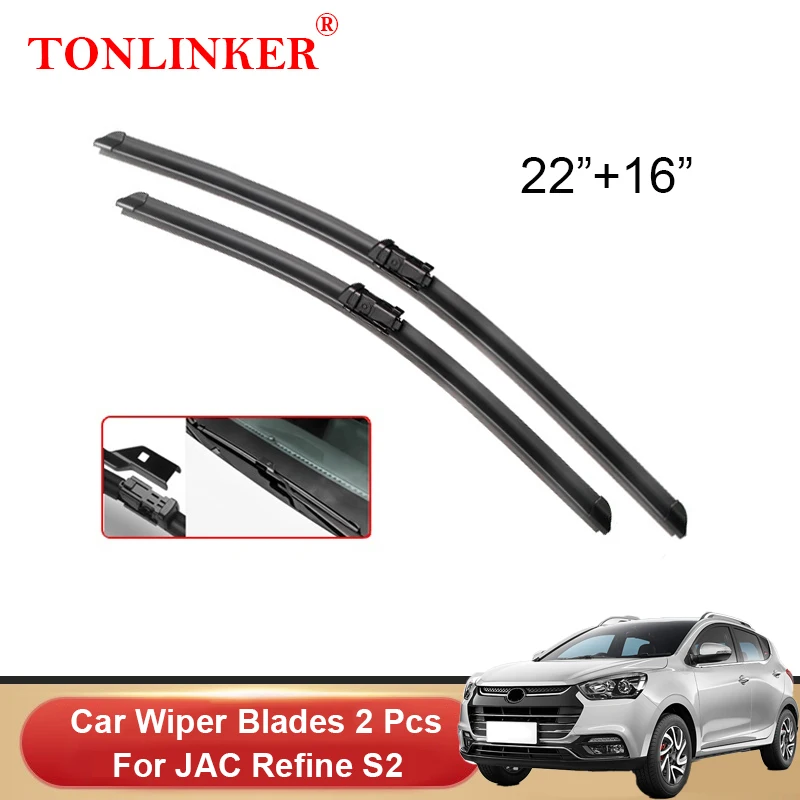 

TONLINKER Wiper Blades For JAC Refine S2 2017 2018 2019 2020 2021 Car Accessories Front Windscreen Wiper Blade Brushes Cutter