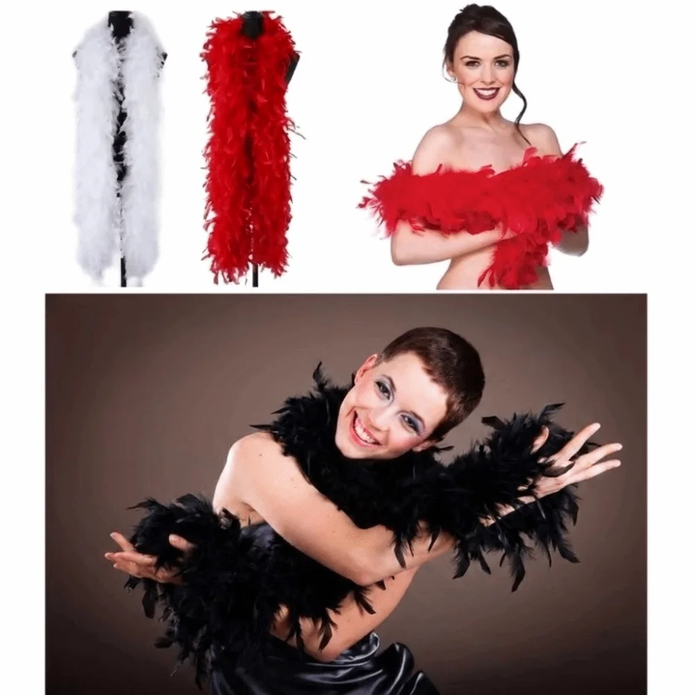 Fashion Solid Color Feather Boa Turkey Feather Fluffy Feather Scarf Shawl Multiple Colors Apparel Fabric DIY