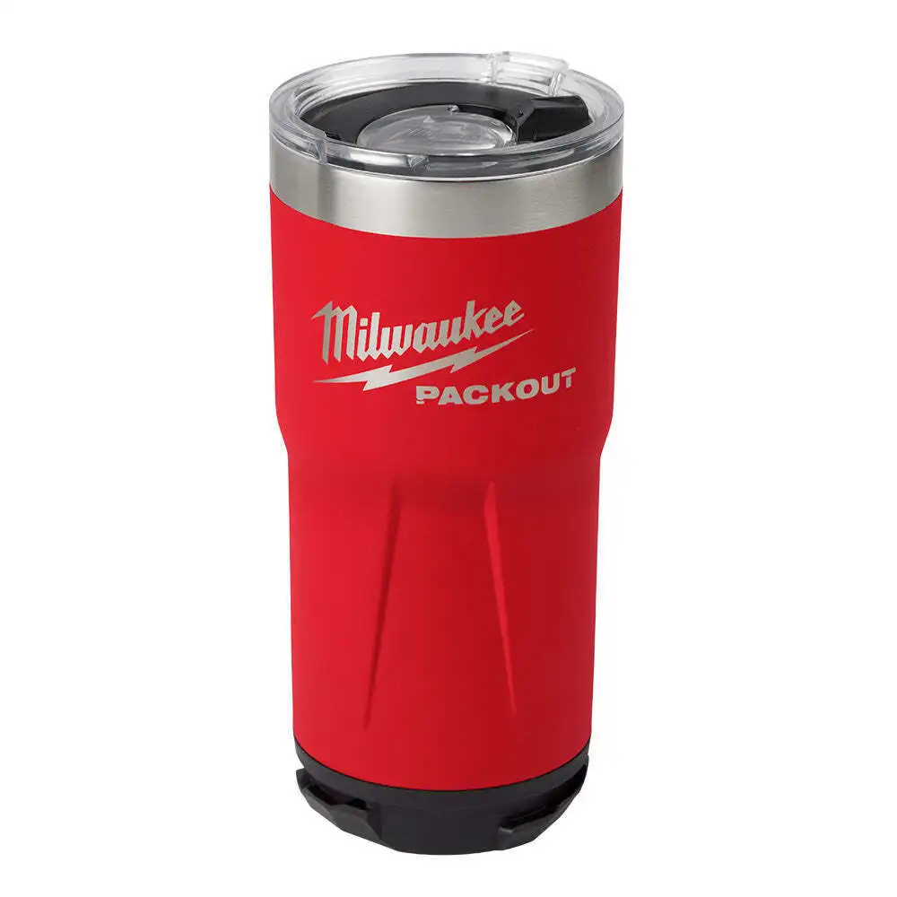 Milwaukee 48-22-8392R PACKOUT 20 oz. Red Insulated Tumbler Mug Coffee Cup