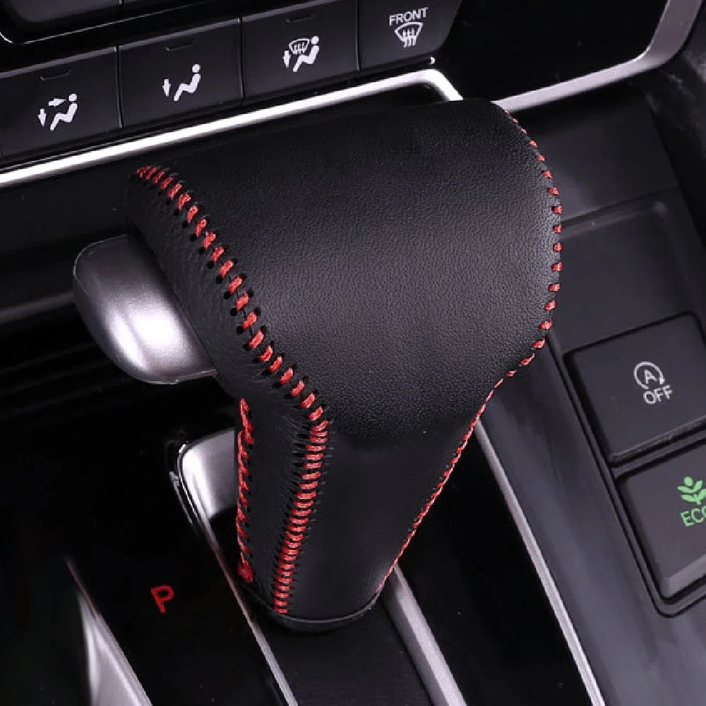 Car Gear Shift Knob Cover for Honda CRV CR-V 5th 2017 - 2021 LHD Gear Shift Level Collars Cover Leather Protector Accessories