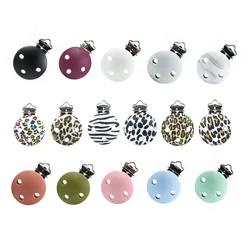 10 PCS Baby Clips Mouse & Round & Leaf Style Silicone Nipple Chain Clip Accessories DIY Necklace Stainless Steel Clip