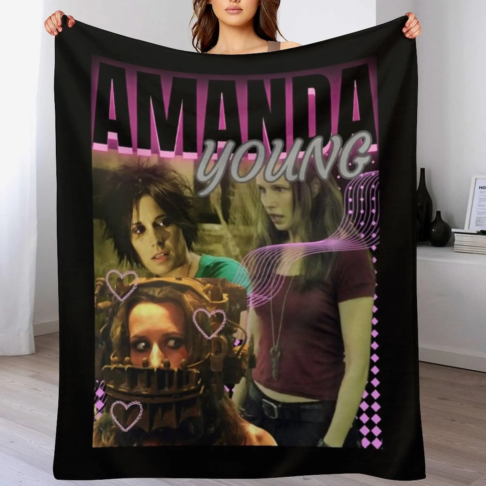 Amanda Young Saw X Jigsaw's traps Throw Blanket Soft Plush Plaid for sofa Sofas Beautifuls Blankets