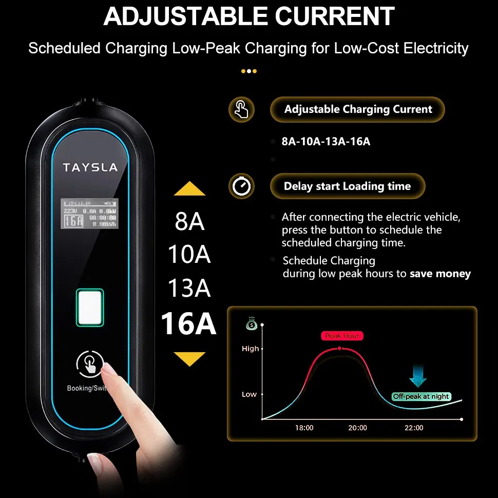 TAYSLA PHANTOM Electric Car Charger TYPE 2 3.5KW EV Charging Cable TYPE 1 EV Charger Station Wallbox EVSE