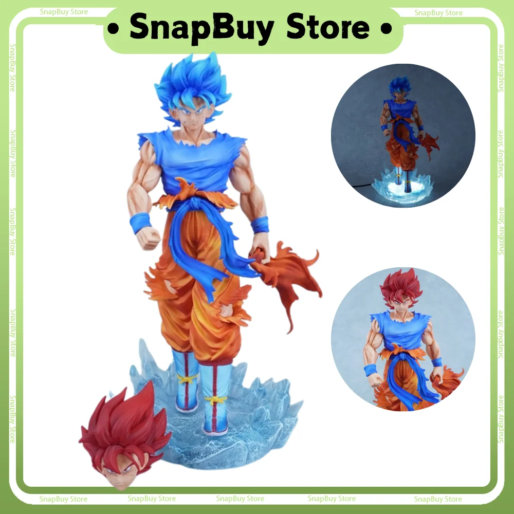 

32cm Dragon Ball Anime Figure Kirin Ultra - Blue Goku Action Figurine Two Heads Luminous Statue Collection Model Ornament Toy