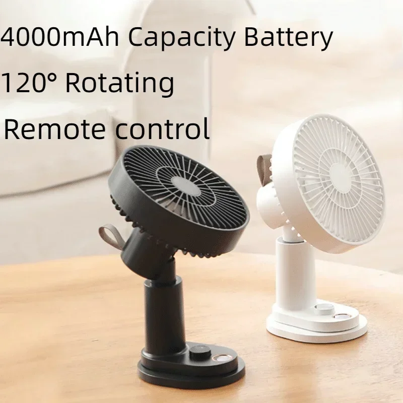 

USB Rechargeable Portable Desk Fan Folding Cooling Outdoor Camping Mini Floor Fan 4000mAh Home Office Silent with Clip