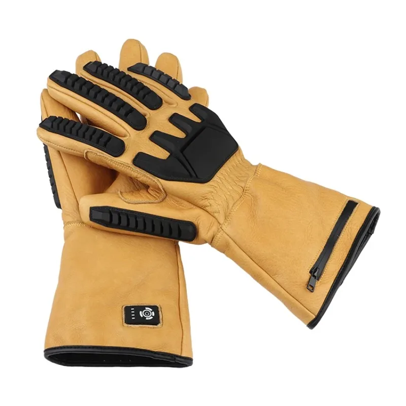 Professional Full Finger Cowhide Sheepskin Heat Insulation Welding Materials Work Cut Resistant Silicone  Heated Gloves