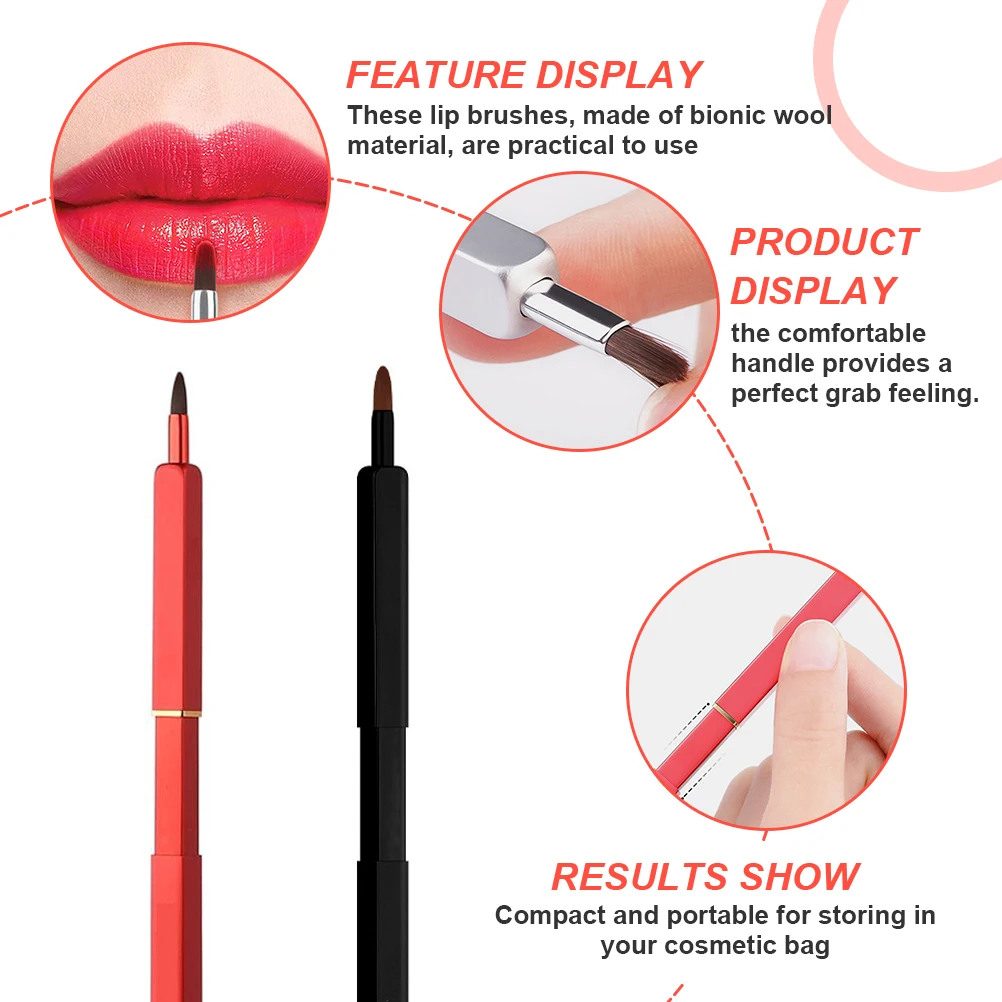 3 uds pincel de labios fibra retráctil lana herramienta de maquillaje profesional aplicador de sombra de ojos pinceles de lápiz labial