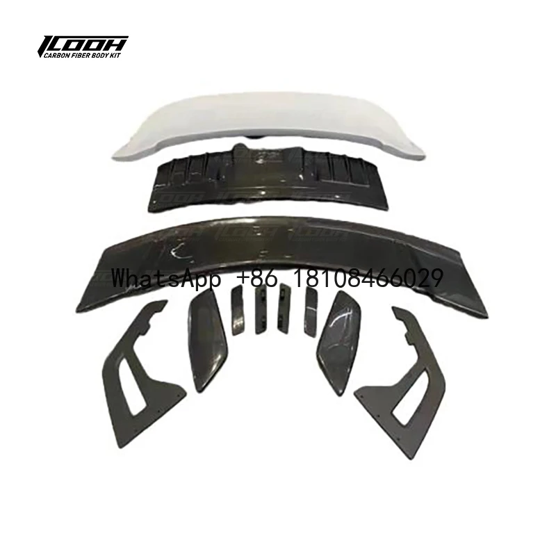 ICOOH Racing GT3 Style Dry Carbon Fiber Fibre Body Kit Rear Spoiler Wing for Porsche 911 992