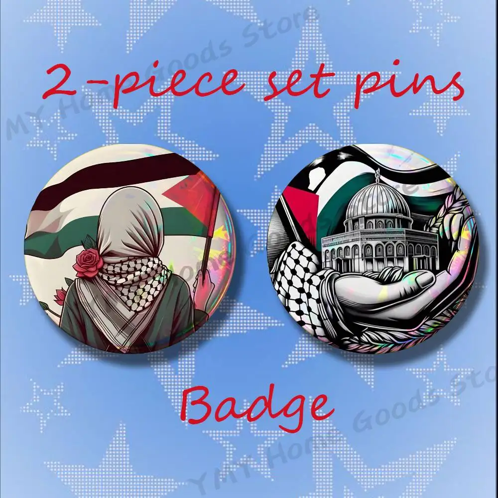 Aesthetics Pales T-Tine ES Brooches for Backpack Accessories 25 32 44 58 75mm Round 2-piece set Free Mix