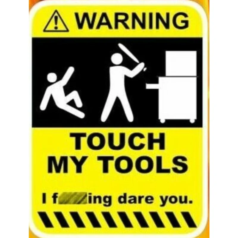 Car decoration decal sticker Don't Touch My Toolbox Warning Sticker - Mechanic Work Spanner Funny Carpenter 15CM PVC KK