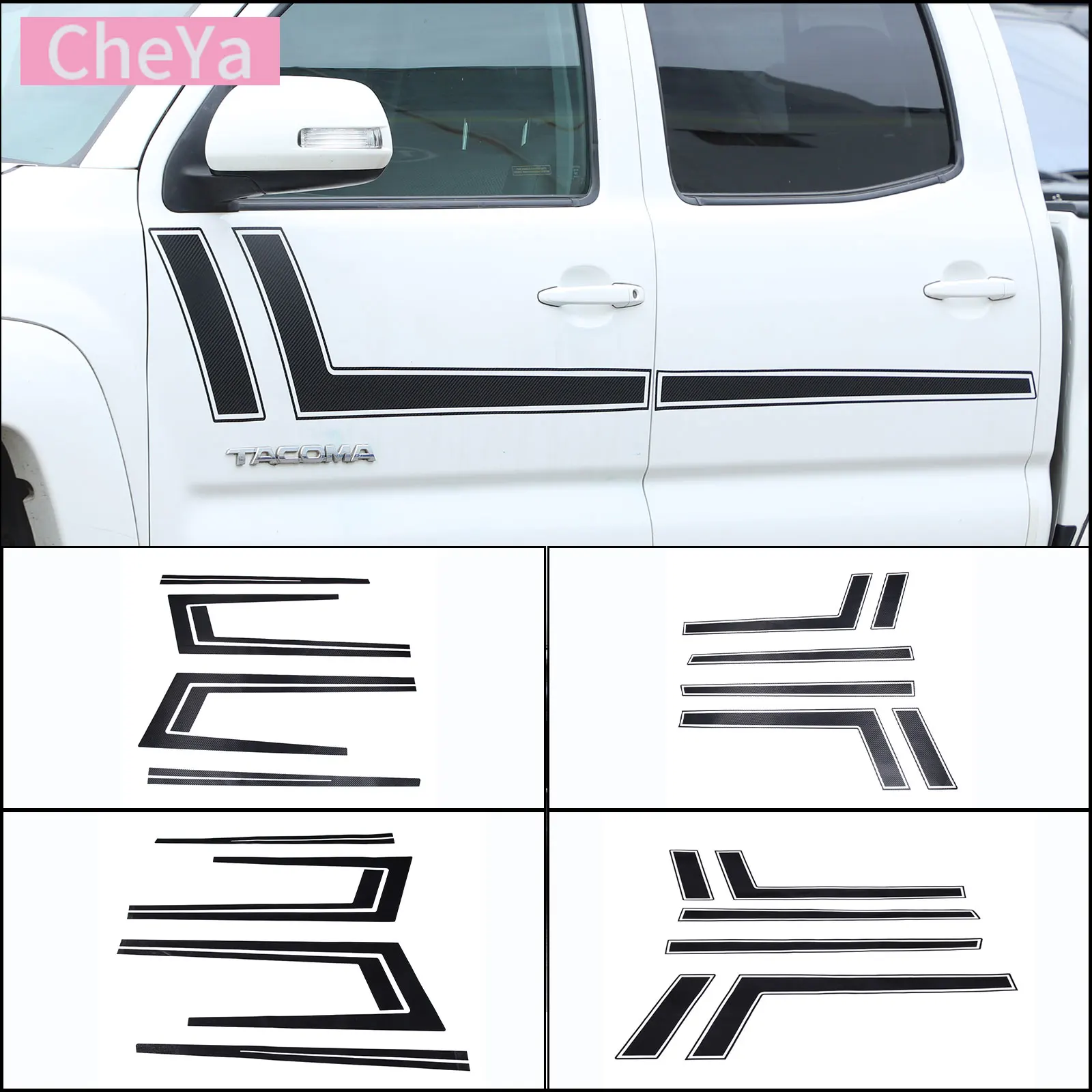 

Vinyl Sticker for Toyota Tacoma 2011-2015 Decor Decal Car Door Long Stripe Stickers Side Decor Die Cut Modification Accessories