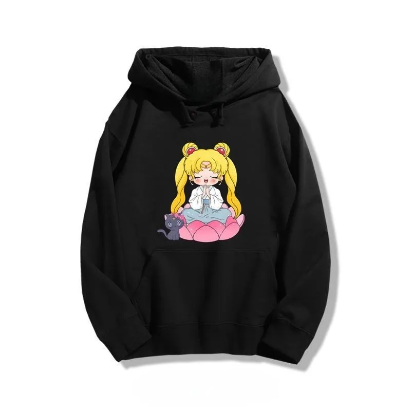 

Sailor Moon 2025 Hot Good Luck Lianlian Joint Casual on Clothes Cartoon Anime Peripheral Autumn and Winter Couple Hooded Sweater