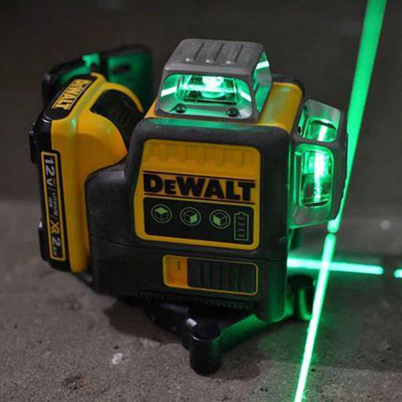 DEWALT DW089LG12 Line Laser Level Outdoor 12V Lithium Battery With 3 Sides * 360 Degree Vertical Horizontal Green Light