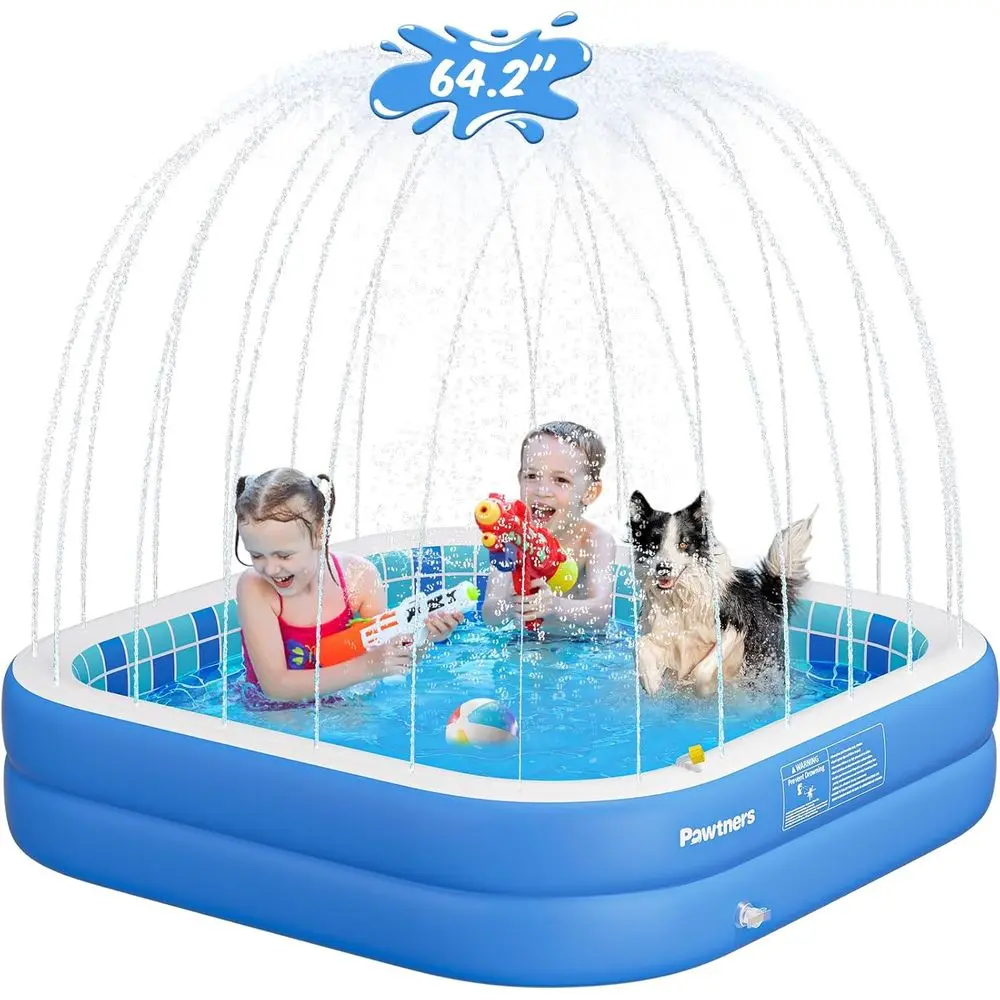 

Бассейн Iatable для детей, нескользящий разбрызгиватель для заднего двора, утолщенный детский бассейн из ПВХ для использования в помещении и на открытом воздухе, жевательный удар