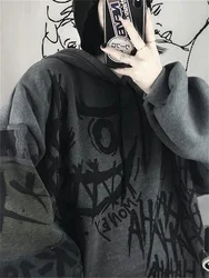 Aesthetic Hoodie Emo Sweatshirt Grunge Harajuku Anime Hip Hop Oversized Tops Punk Female Long Sleeve Gothic Clothes Kpop Hoodies