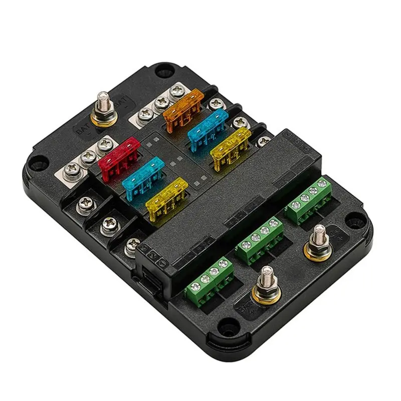 RV Yacht Insurance Box Multi-Position Car Pick-Up Electrical Appliance Fuse Box With Red And Blue Indicator Lights-T61C