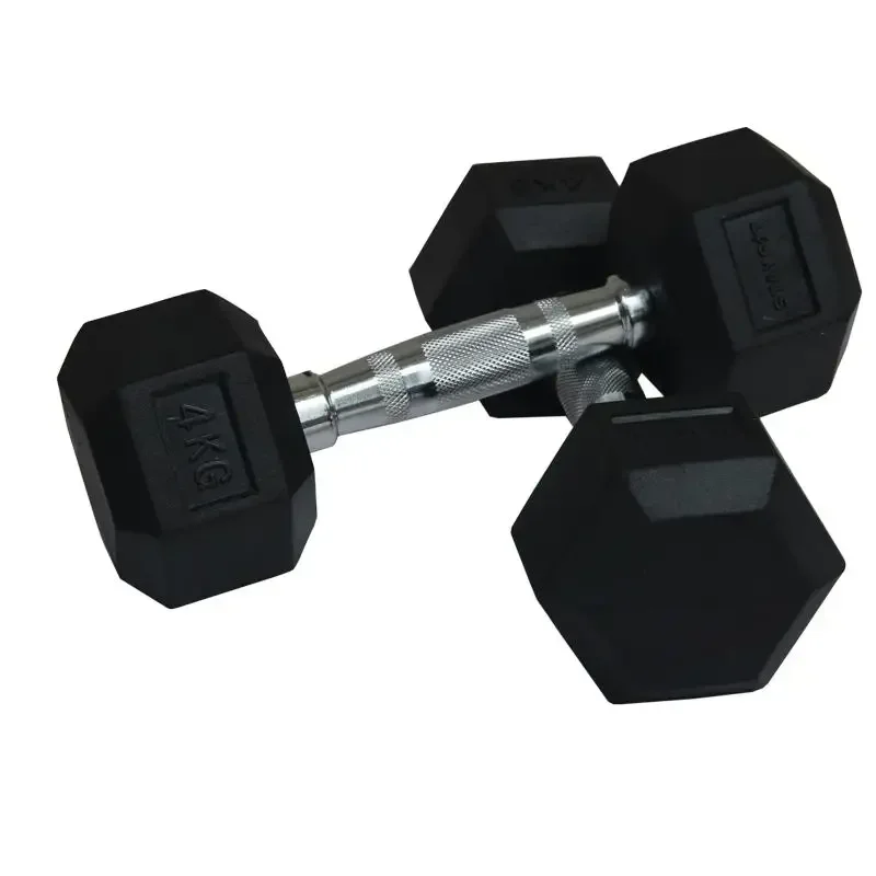 Mancuernas de 5 libras recubiertas de goma baratas para gimnasio, 20 kg, pesas libres negras, juego de mancuernas hexagonales de 15 kg