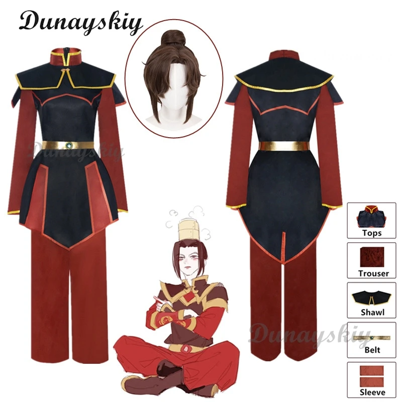 Anime Avatar Cosplay The Last Airbender Azula Cosplay Sets Cosplay Costume Halloween Cosplay Clothings with Wig Suit