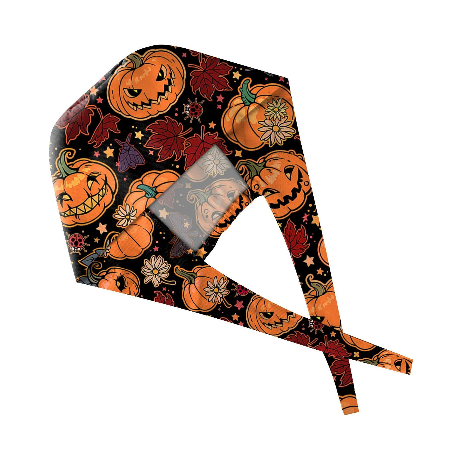 Gorro de trabajo con estampado de Halloween a la moda, gorro de lavado informal, gorro para bolsa, gorro exfoliante para cirugía, gorro antipolvo, tienda de mascotas de dibujos animados, clínica Dental