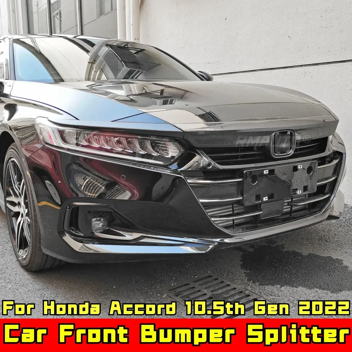 For Honda Accord 10.5th Gen 2022 Body Kit Front Bumper Grill Carbon Fiber Look Sport Style Bumper Car Grill Car Accessories