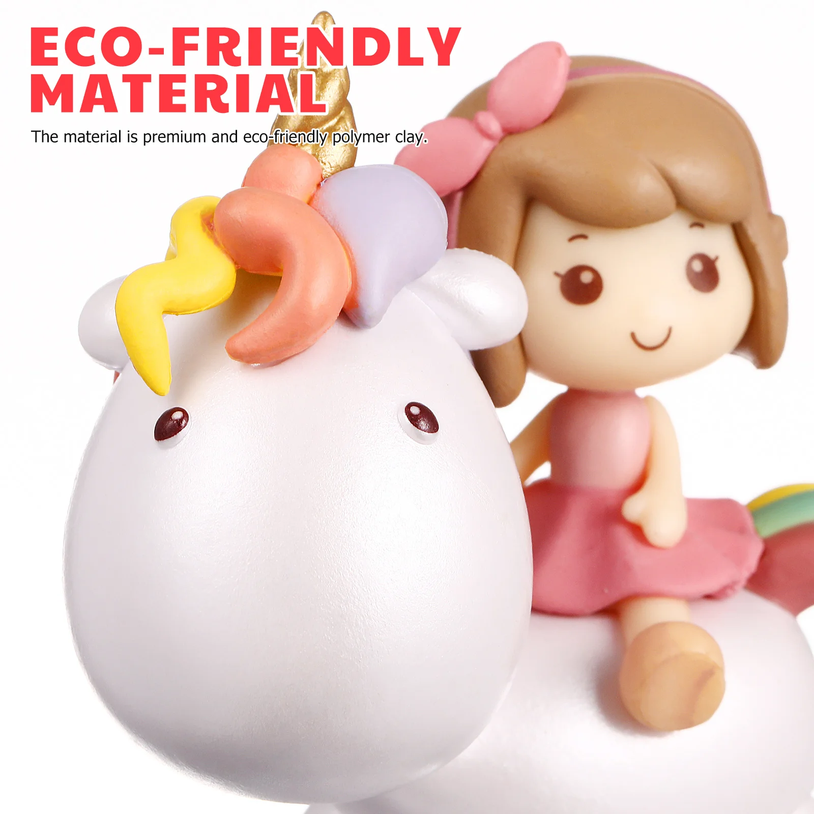 

Mini Cartoon Unicorn Desktop Decoration Eco-Friendly Polymer Clay Cute Resin Ornament Birthday Cake Car Interior Decor