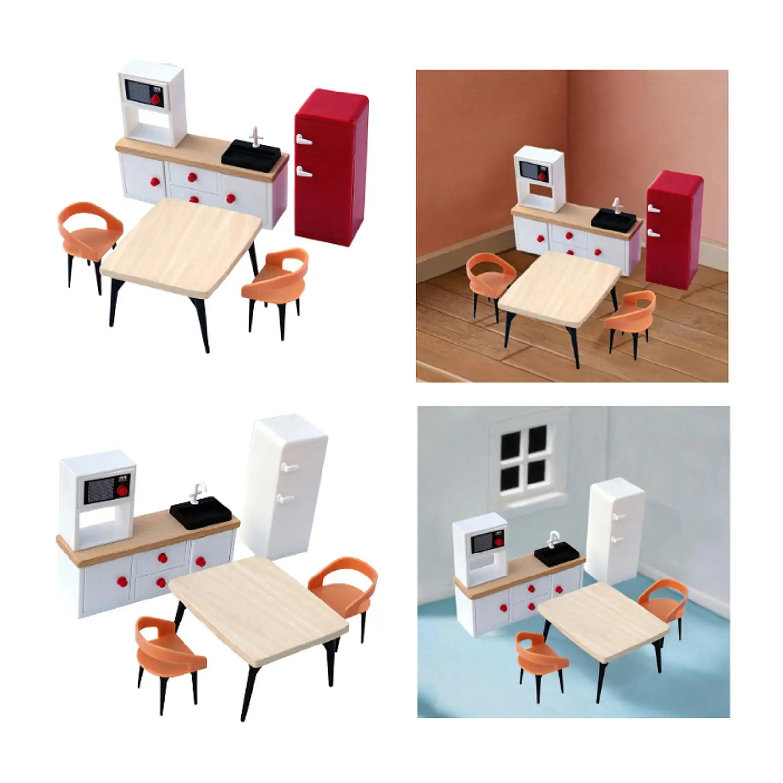 Conjunto de móveis para casa de bonecas, decoração de casa de bonecas, móveis em miniatura, brinquedos, brinquedo para 3 + meninos, presente de natal