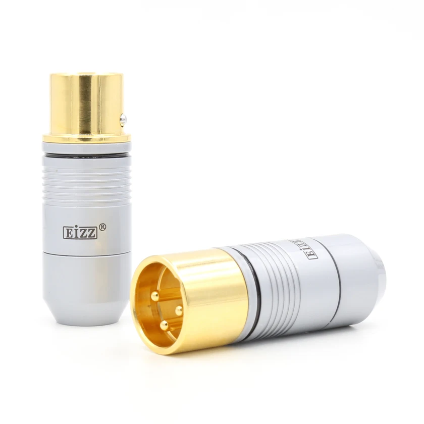 

High Quality 4pcs 24K Gold plated Beryllium copper Male female XLR Connector audio XLR balance plug connector