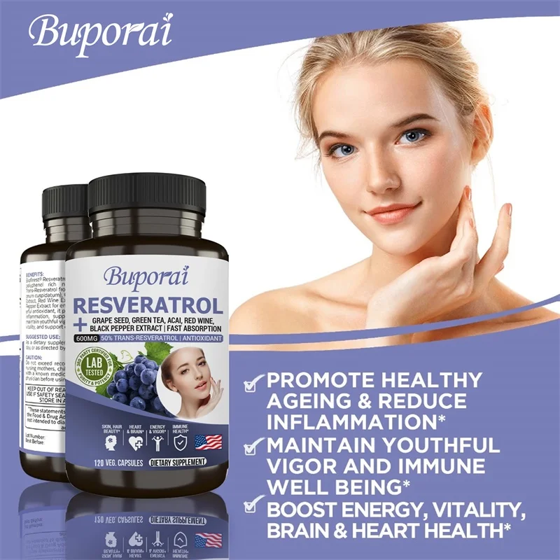 Resveratrol Capsules - Antioxidant Supplement To Support Circulatory Health and Overall Wellness - Non-GMO - Image 4