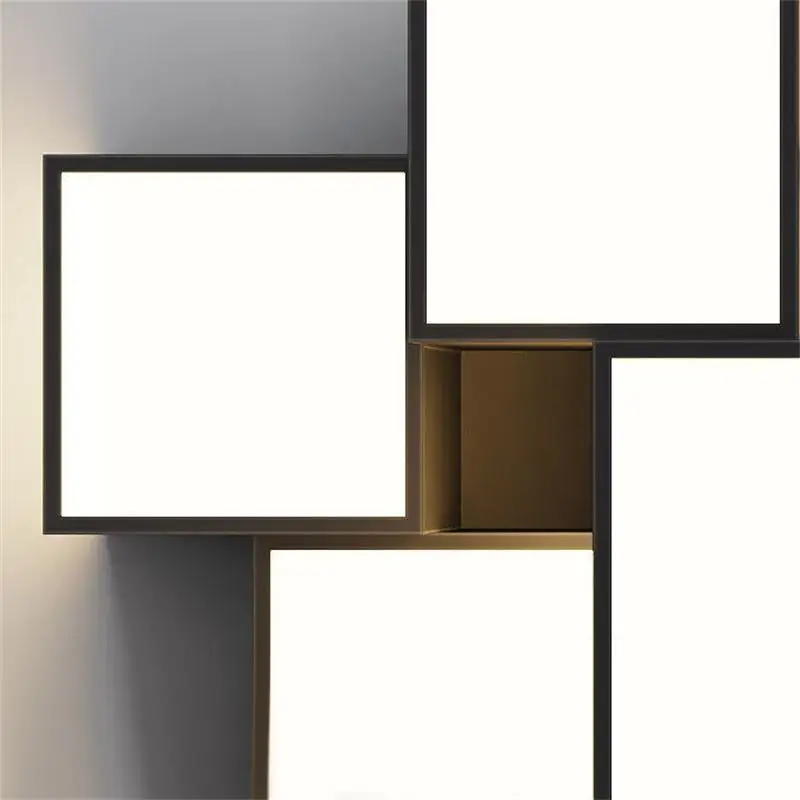 Plafonnier LED carré en fer au design minimaliste moderne, disponible en noir et en blanc, luminaire décoratif de plafond, idéal pour une chambre à coucher ou un salon