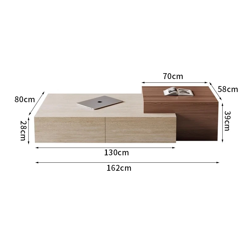 Elegant Retro Coffee Tables Trendy Aesthetic Wabi Sabi Unique Coffee Tables With Drawers Design Mesa Centro Furniture For Home
