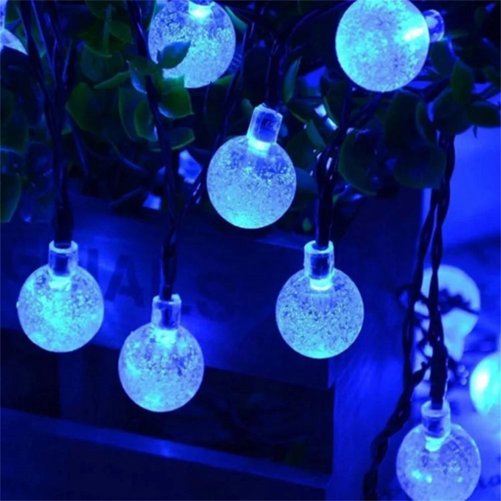 Imagem -05 - Impermeável Solar Bubble Diwali String Lights Luzes Decorativas de Cristal ao ar Livre Quintal Varanda Festa de Casamento Natal Jardim 50 Led