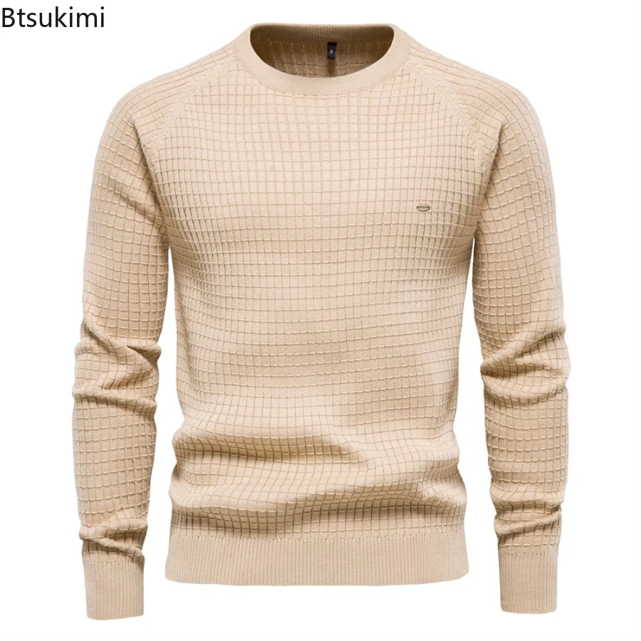 High Quality Men's Long Sleeve Knitted Sweaters Comfortable Cotton O-neck Pullover Sweaters Autumn Winter Basic Sweaters for Men
