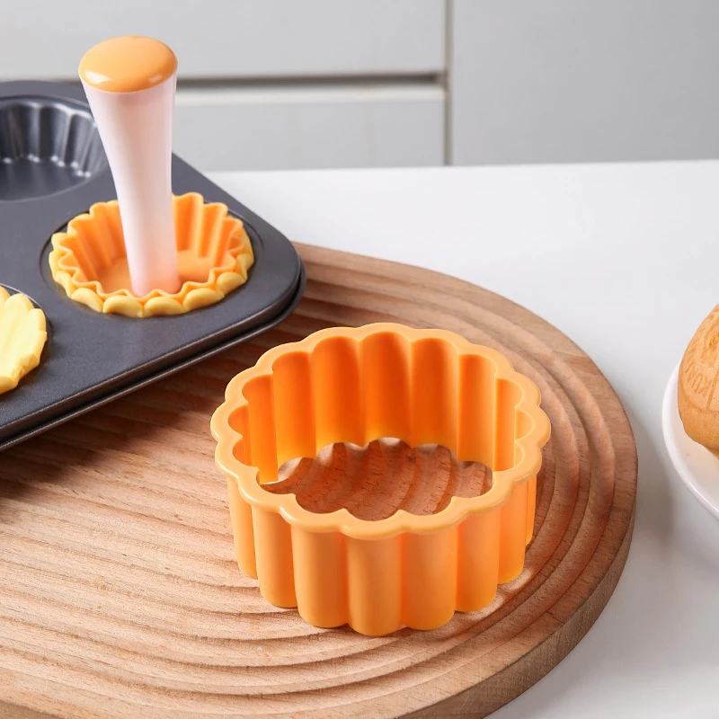 New#Pastry Dough Tamper Kit Flower Round Cookie Cutter Set Cupcake Muffin Tart Shells Mold Kitchen Baking Mold